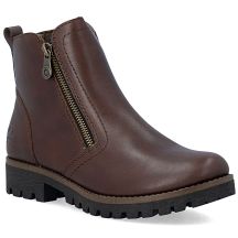 Women's brown leather ankle boots with zipper Rieker 78556-28