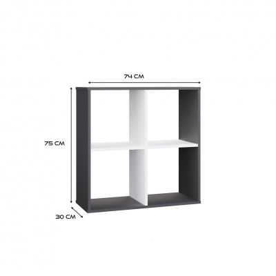 MALAX SHELVING 2X2 ANTHRACITE/WHITE