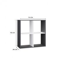 MALAX SHELVING 2X2 ANTHRACITE/WHITE