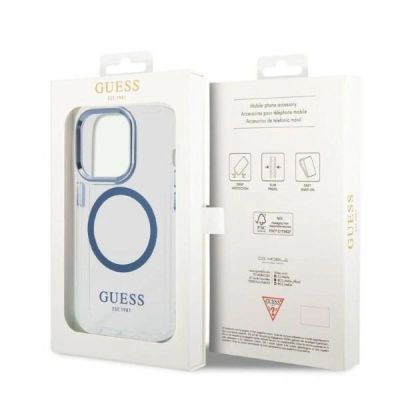 8. Guess Metal Outline MagSafe case for iPhone 14 Pro - blue