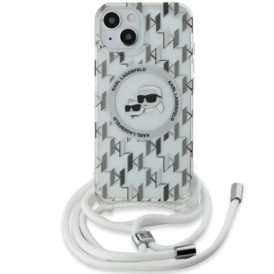 2. Karl Lagerfeld IML Crossbody Monogram Karl & Choupette Head MagSafe Case for iPhone 15 / 14 / 13 - Transparent
