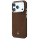 2. Mercedes Leather Semi Wrap Wood Effect MagSafe Case for iPhone 17 Pro Max - Brown