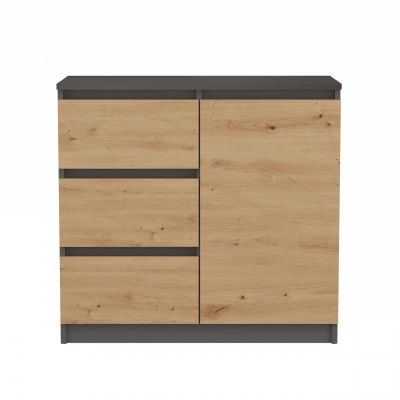 4. CHEST OF DRAWERS 1 DOOR 3 DRAWERS ANTHRACITE/ARTISAN SET