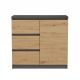 4. CHEST OF DRAWERS 1 DOOR 3 DRAWERS ANTHRACITE/ARTISAN SET
