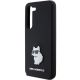 6. Karl Lagerfeld Silicone Choupette Metal Pin case for Samsung Galaxy S23 - black