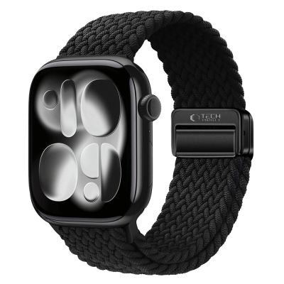 6. Tech-Protect Nylonmag Strap for Apple Watch 4 / 5 / 6 / 7 / 8 / 9 / SE (38 / 40 / 41 mm) - Black