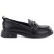 2. Women's leather loafers, black, Vinceza 133115