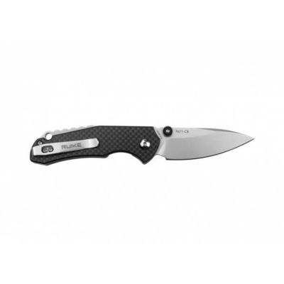 2. Ruike EDC Everyday Folding Knife, Black Flipper, Steel - P671-CB