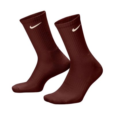 2. Nike Everyday Cushioned Crew Socks, 3 Pairs, Brown, Beige, Pink, SX7664 915