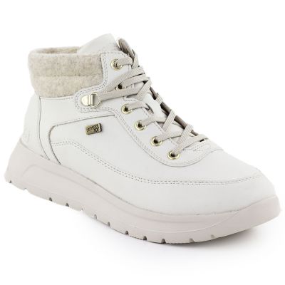 Women's leather waterproof boots cream Remonte Rieker D2V71-80
