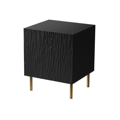 Nightstand 2 pcs. JUNGLE 53.5x40.5x44 black matt + gold legs