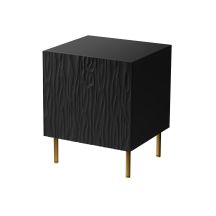 Nightstand 2 pcs. JUNGLE 53.5x40.5x44 black matt + gold legs