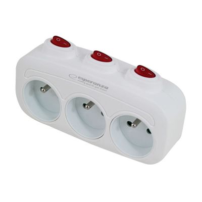 2. ESPERANZA ELECTRIC SOCKET 3-OUTLET WITH SWITCHES WHITE ELK307W