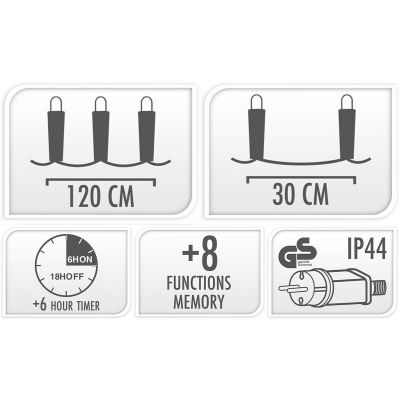 10. CHRISTMAS TREE LIGHTS LIGHT CURTAIN 120x120 CM 232LED MULTICOLOR SNOWFLAKES