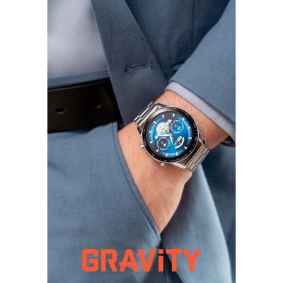 3. Smartwatch Gravity Silver Bracelet + Strap GT10-6