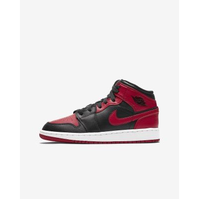 2. Air Jordan 1 Mid Banned GS retro shoes - 554725-074