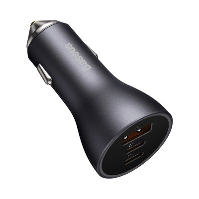 3. Baseus Golden Contactor Pro car charger USB-A + 2x USB-C 65W dark gray (CGJP010013)