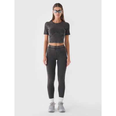 3. Women's crop top slim plain 4F 4FRAW24TTSHF2581-20S