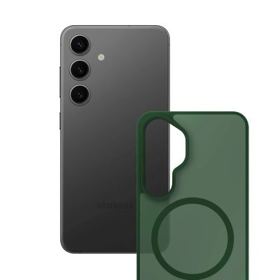 4. 3mk Smoke MagCase for Samsung Galaxy S24 - Green-Translucent