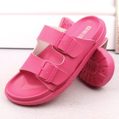 15. Big Star W INT2004E Fuchsia Foam Slides with Buckles