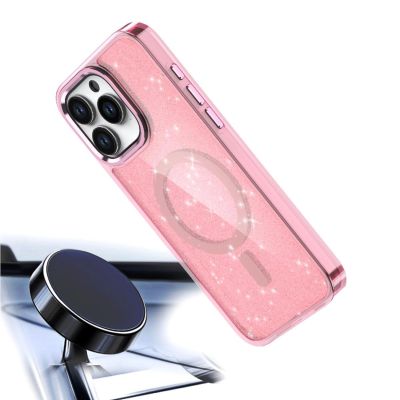5. Glitter Case MagSafe for iPhone 16 Pro Max - pink with glitter
