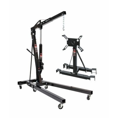 AWTOOLS 2-TON WORKSHOP CRANE + 900 kg ASSEMBLY TROLLEY