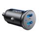 Joyroom JR-CCN06 30W 2x USB-C Metal Mini Car Charger - Black