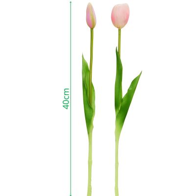 12. BOUQUET OF 5 LIGHT PINK TULIPS 39 CM LIKE LIFE SPRING DECORATION