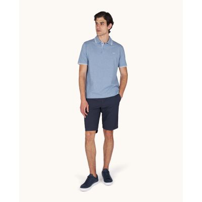 4. Paul&Shark Men's Cotton Button-Up Polo Shirt, Steel Blue 25411205-991
