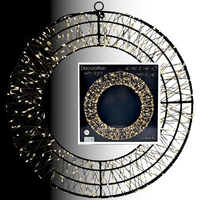DECORATIVE LED RING 720 LEDS 50 CM BLACK