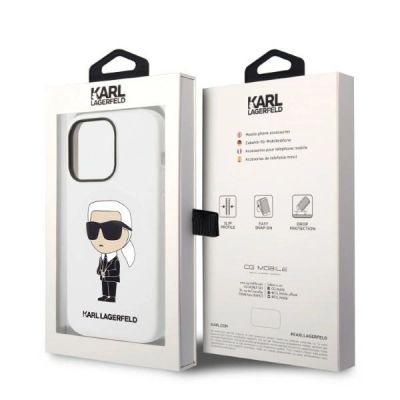 8. Karl Lagerfeld Silicone Ikonik case for iPhone 14 Pro Max - white