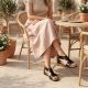 7. Women's openwork black sandals Filippo DS7889