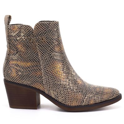 2. Women's snakeskin cowboy boots, gold, M.Daszyński SA261-1