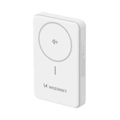 21. Powerbank Wozinsky WLWP-10KA0Y3WS 22.5W PD Qi2 10000 mAh, with stand, 1x USB-A, 1x USB-C - white