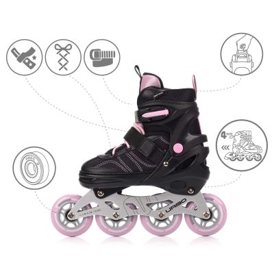 4. Meteor M 34-37 Urbo Roller Skates Black/Pink