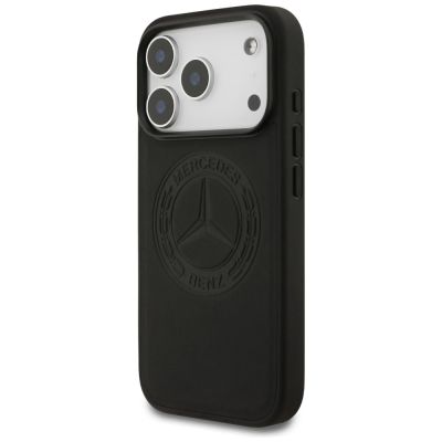 2. Mercedes Leather Vintage Logo MagSafe Case for iPhone 17 Pro - Black