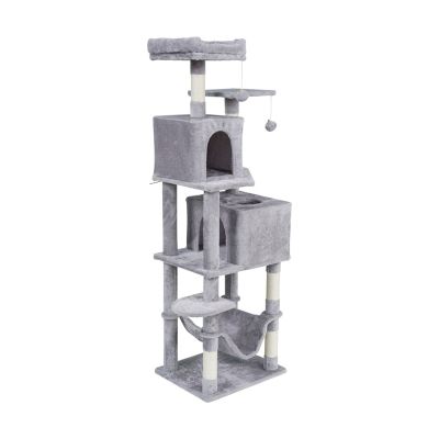 Cat scratching post 48x40x155 cm, gray, REBEL ANIMALS