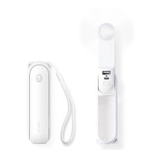 Jisulife Handheld Fan Life8 Plus Portable USB Fan with Power Bank Function 4500mAh and Flashlight - White