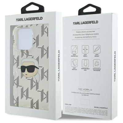 8. Karl Lagerfeld IML Karl Head Electroplated iPhone 16 Pro Case - Clear
