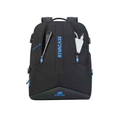 3. RIVACASE BACKPACK FOR LAPTOP FOR GAMERS 17.3" BORNEO, BLACK, GAMING, MADE OF WATERPROOF MATERIAL