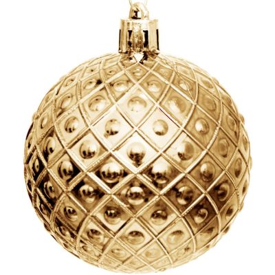 12. DECORATIVE PLASTIC BALL 6CM SET 35 GOLD