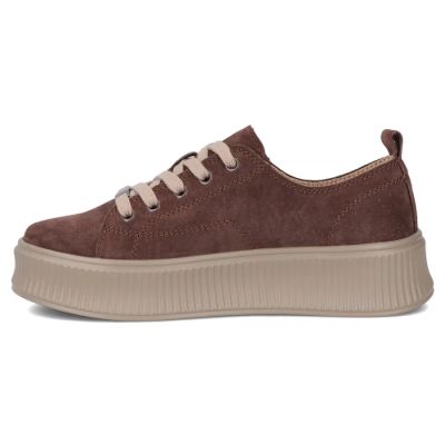 3. Women's brown leather sneakers on the platform Filippo DP7982