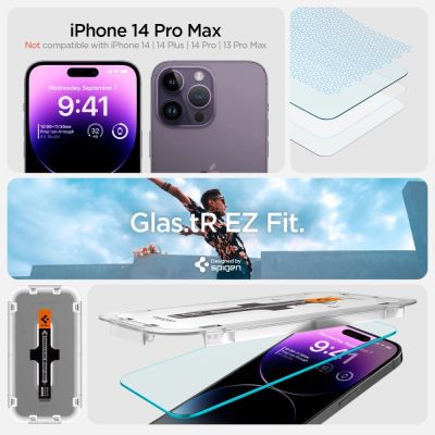 9. Spigen Glas.tR EZ Fit tempered glass for iPhone 14 Pro - 2 pcs.