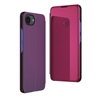 2. Clear View Case for iPhone 16e / 17e Flip Cover - Pink