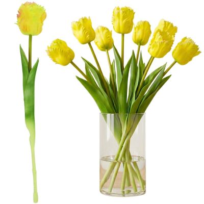 DARK YELLOW TULIP 38 CM LIFE-LIKE SPRING DECORATION
