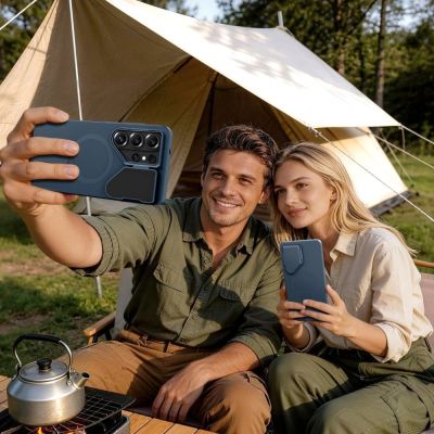 8. Tech-Protect Kevlar Aura MagSafe Case for Samsung Galaxy S26 Ultra - Navy Blue