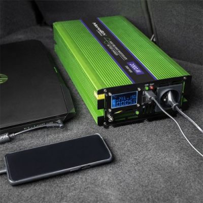 3. QOLTEC MONOLITH VOLTAGE CONVERTER | BATTERY CHARGING | UPS | 1000W | 2000W | 12V TO 230V | PURE SINE | LCD