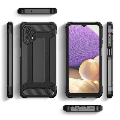 4. Hybrid Armor Case Tough Rugged Cover for Samsung Galaxy A73 black