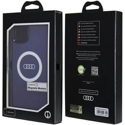 7. Audi IML Big Logo MagSafe case for iPhone 15 Plus / 14 Plus - blue