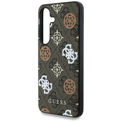 5. Guess 4G Printed Colored Peony Pattern MagSafe case for Samsung Galaxy S25 brown